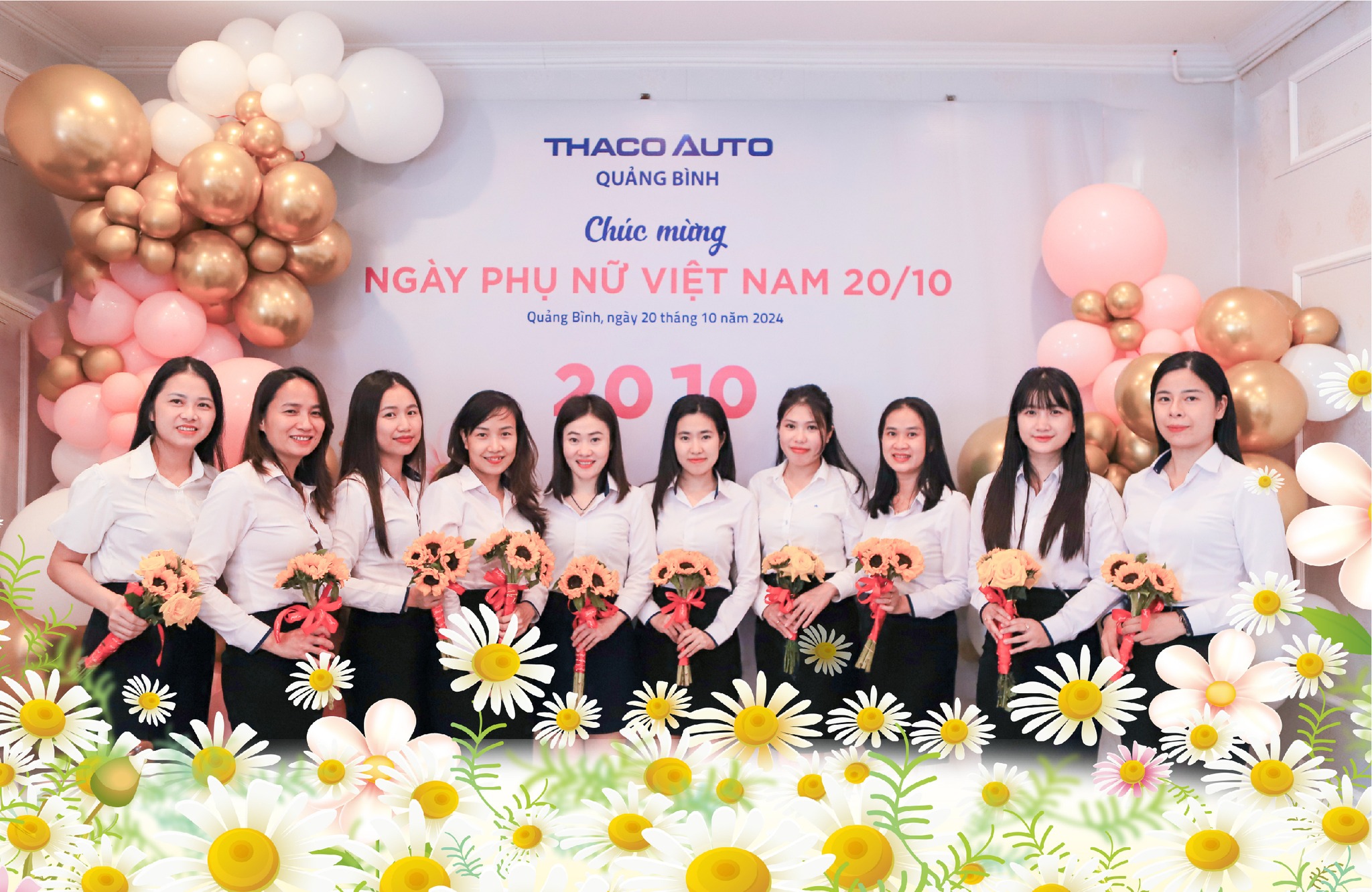 Nữ CBNV THACO AUTO Quảng Bình rạng rỡ trong Ngày Phụ nữ Việt Nam 20/10