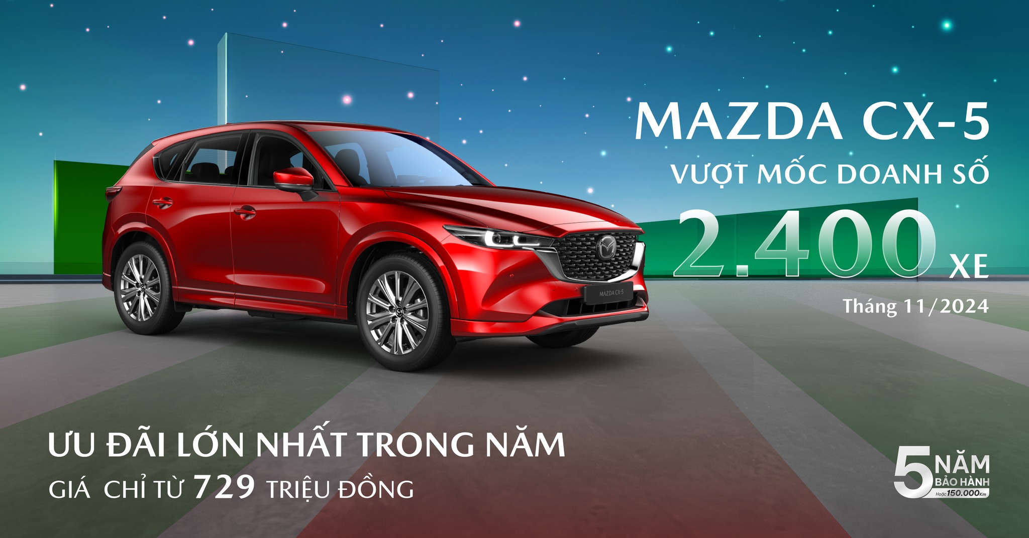 Ưu đãi lớn nhất trong năm: Sở hữu Mazda CX-5 với mức giá chỉ từ 729 triệu đồng