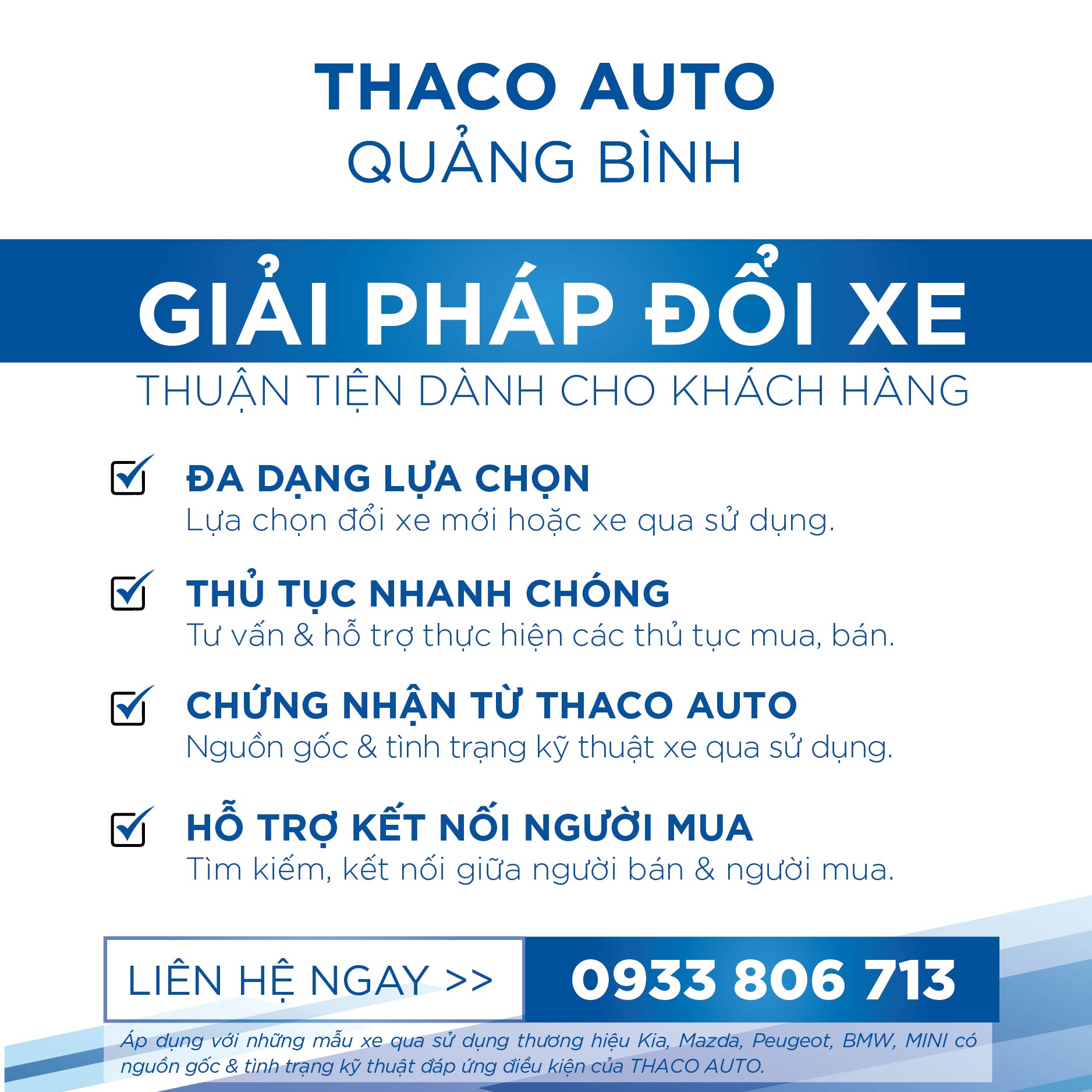 THACO AUTO QUẢNG BÌNH - GIẢI PHÁP ĐỔI XE & KINH DOANH XE QUA SỬ DỤNG